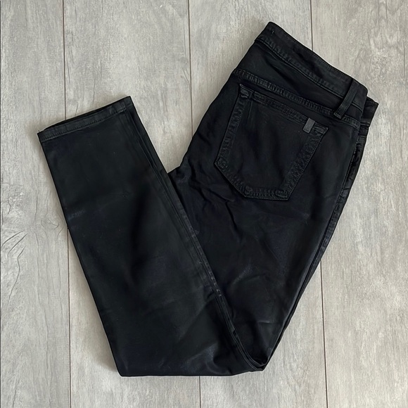 JOE’S JEANS Jet Black Coated Skinny Ankle Jeans, Size 30 - Picture 1 of 15